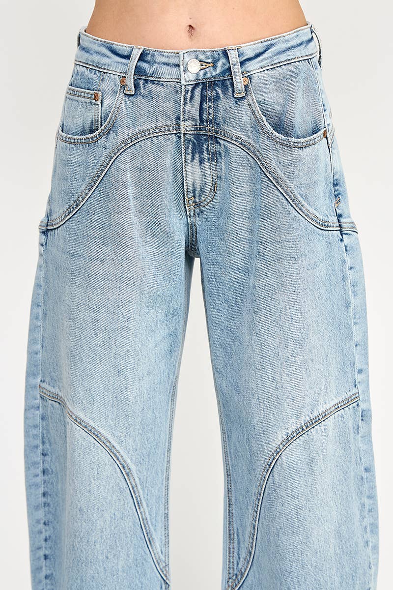 Saige Denim - HIGH RISE BARREL WIDE CUFF WITH STRETCH